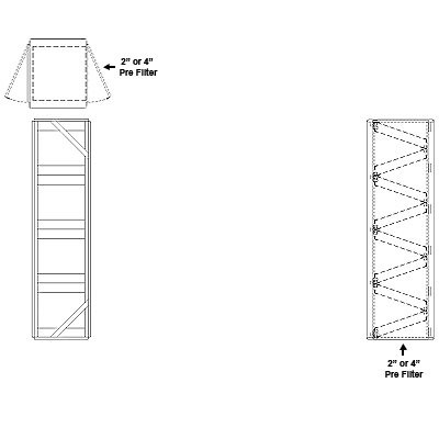 Aire-Loc Side Access V-Bank Filter Housing 4 High 1 Wide 2-Inch Pre-Filter