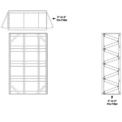 Aire-Loc Side Access V-Bank Filter Housing 4 High 2-1/2 Wide 2-Inch Pre-Filter
