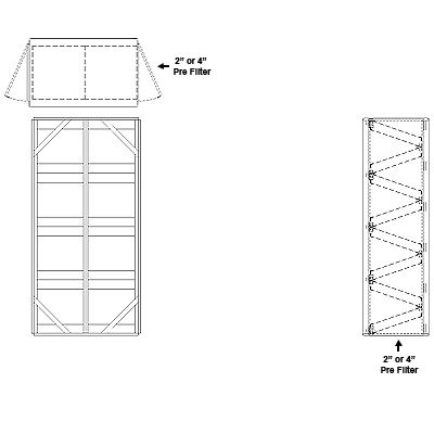 Aire-Loc Side Access V-Bank Filter Housing 4 High 2 Wide 2-Inch Pre-Filter