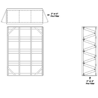Aire-Loc Side Access V-Bank Filter Housing 4 High 3 Wide 2-Inch Pre-Filter