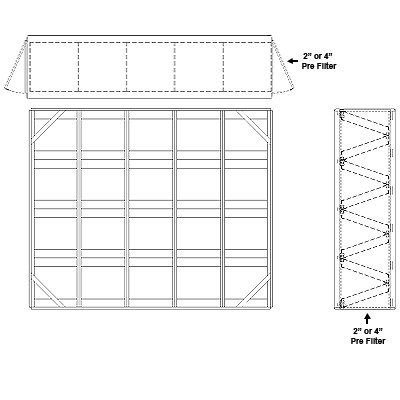Aire-Loc Side Access V-Bank Filter Housing 4 High 5 Wide 2-Inch Pre-Filter