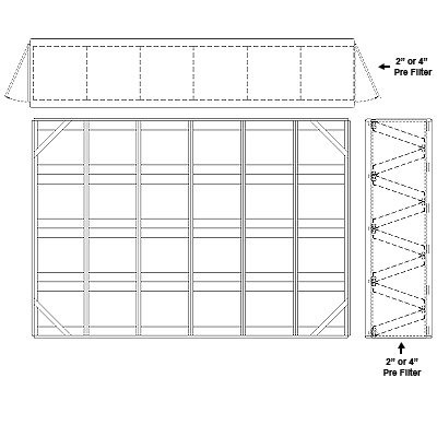 Aire-Loc Side Access V-Bank Filter Housing 4 High 6 Wide 2-Inch Pre-Filter