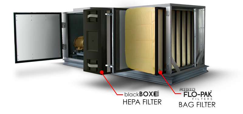 2-stage shooting range filtration system